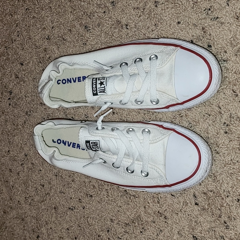 Converse All Star white slip ons. Size 8.5